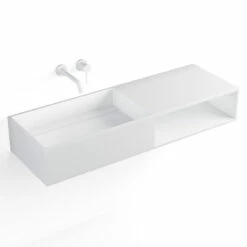 Lavabo Suspendu Mineral 120x40 Cm, Matière Composite