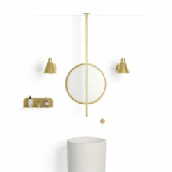 Mitigeur Lavabo Plafond, Doré Brossé, Châtelet