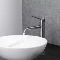 Mitigeur Lavabo Surélevé Inox Brossé, Châtelet -Produits De Salle De Bain Soldes 2024 mitigeur lavabo sureleve inox brosse chatelet 2