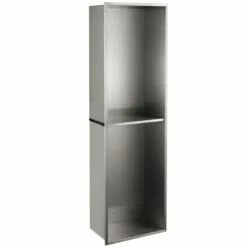 Niche Murale Avec étagère Inox, 70,5x20,5 Cm, Inox Brossé, Châtelet -Produits De Salle De Bain Soldes 2024 niche murale avec etagere inox 705x205 cm inox brosse chatelet 2