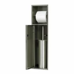 Niche Murale Porte-rouleau + Porte-balayette, 60x17 Cm, Inox Brossé, Châtelet -Produits De Salle De Bain Soldes 2024 niche murale porte rouleau porte balayette 60x17 cm inox brosse chatelet 2