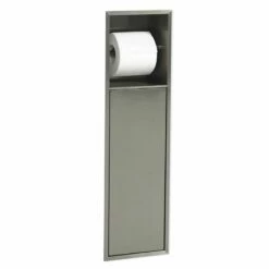 Niche Murale Porte-rouleau + Porte-balayette, 60x17 Cm, Inox Brossé, Châtelet
