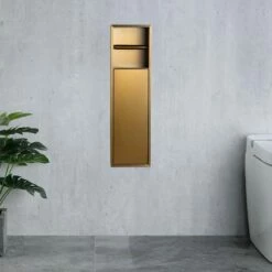 Niche Murale Porte-rouleau + Porte-balayette, 60x17 Cm, Doré Brossé, Châtelet 11 Niche Murale Porte-rouleau + Porte-balayette, 60x17 Cm, Doré Brossé, Châtelet -Produits De Salle De Bain Soldes 2024 niche murale porte rouleau porte balayette inox 60x17 cm dore brosse chatelet 3