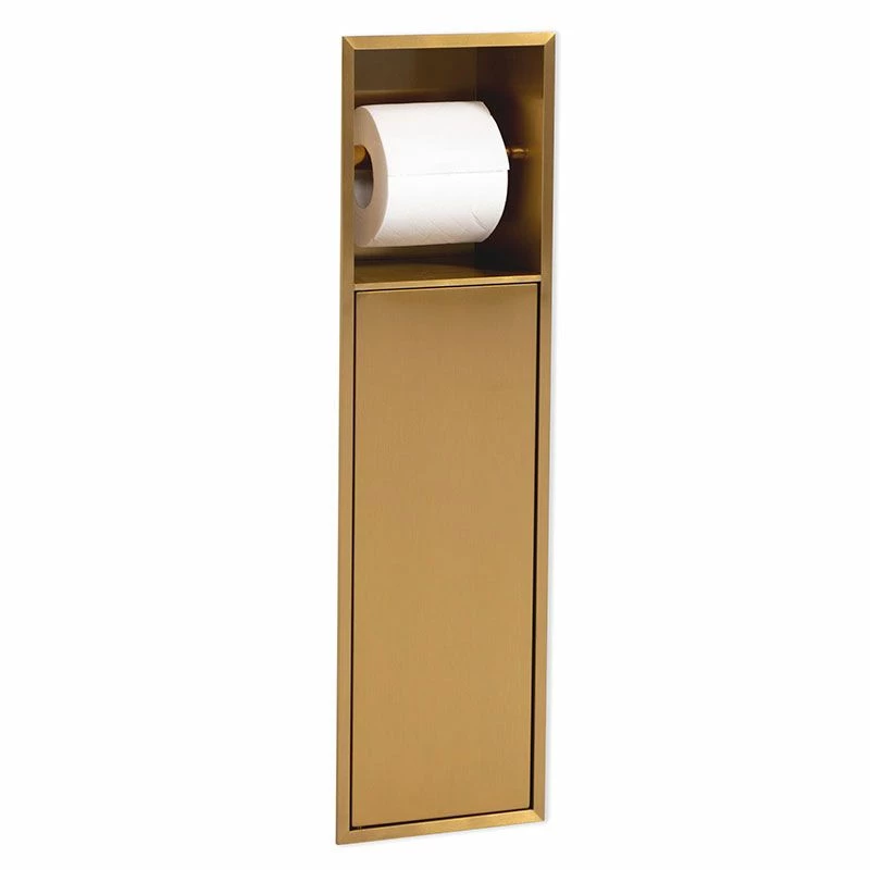 Niche Murale Porte-rouleau + Porte-balayette, 60x17 Cm, Doré Brossé, Châtelet 3 Niche Murale Porte-rouleau + Porte-balayette, 60x17 Cm, Doré Brossé, Châtelet