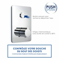 Pack Douche Thermostatique, 1 Sortie, Push Circle 1 -Produits De Salle De Bain Soldes 2024 pack douche thermostatique 1 sortie push circle 1 3