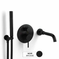 Pack Mitigeur Bain-douche à Encastrer, Noir Brossé, 2 Sorties, Châtelet -Produits De Salle De Bain Soldes 2024 pack mitigeur bain douche a encastrer noir brosse 2 sorties chatelet 3