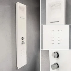 Plano, Panneau De Douche Hydromassant, Thermostatique, Solid Surface -Produits De Salle De Bain Soldes 2024 panneau de douche hydromassantplano thermostatique solid surface 1