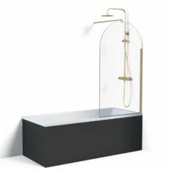 Pare-baignoire Arrondi Fixe 80x140 Cm, Profilé Doré Brossé, Altea Round 9 Pare-baignoire Arrondi Fixe 80x140 Cm, Profilé Doré Brossé, Altea Round -Produits De Salle De Bain Soldes 2024 pare baignoire arrondi fixe 80x140 cm profile dore brosse altea round 2