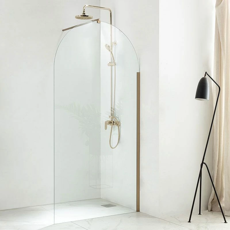 Paroi De Douche Arrondie 80 à 120 Cm, Fixe, Profilé Doré Brossé, Altea Round 5 Paroi De Douche Arrondie 80 à 120 Cm, Fixe, Profilé Doré Brossé, Altea Round – Image 3