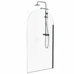 Paroi De Douche Arrondie 80 à 120 Cm, Fixe, Profilé Noir, Altea Round