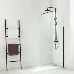 Paroi De Douche Arrondie 80 à 120 Cm, Fixe, Profilé Noir, Altea Round -Produits De Salle De Bain Soldes 2024 paroi de douche arrondie fixe profile noir 80 100 ou 120 cm altea round 3