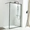 Paroi De Douche Fixe 100, 120 Ou 140 Cm, Noir Mat, Indus 2 Black -Produits De Salle De Bain Soldes 2024 paroi de douche fixe 100 120 ou 140 cm noir mat indus 2 black