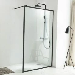 Paroi De Douche Fixe 100, 120 Ou 140 Cm, Noir Mat, Indus 2 Black