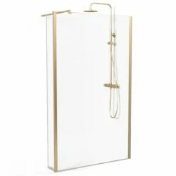 Paroi Fixe 60 à 160 Cm + Volet 30 Cm, Profilé Doré Brossé, Altea -Produits De Salle De Bain Soldes 2024 paroi de douche fixe 60 a 160 cm volet 30 cm profile dore brosse altea 6