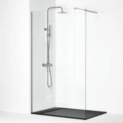 Paroi De Douche Fixe 80 Cm, Avec Profilé Chromé, Walk In