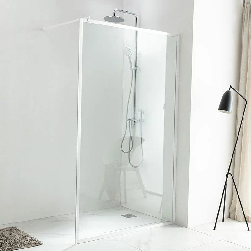 Paroi De Douche Fixe 100 Ou 120 Cm, Blanc Mat, Indus 2 White 3 Paroi De Douche Fixe 100 Ou 120 Cm, Blanc Mat, Indus 2 White