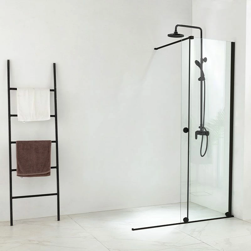 Paroi De Douche 120 Ou 140 Cm, Fixe + Porte Coulissante, Profilé Noir Mat, Arca 4 Paroi De Douche 120 Ou 140 Cm, Fixe + Porte Coulissante, Profilé Noir Mat, Arca – Image 2