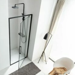 Paroi De Douche Pivotante 80 à 100 Cm, Noir Mat, Arena Black -Produits De Salle De Bain Soldes 2024 paroi de douche pivotante 8090 ou 100 cm noir mat arena black 2