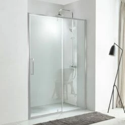 Paroi De Douche Pivotante Avec Partie Fixe, 120 Ou 140 Cm, Chromé, Arena