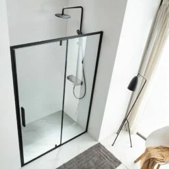 Paroi De Douche Pivotante 120 Ou 140 Cm, Avec Partie Fixe, Noir Mat, Arena Black -Produits De Salle De Bain Soldes 2024 paroi de douche pivotante avec partie fixe 120 ou 140 cm noir mat arena black 2