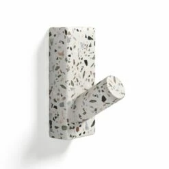 Patère Murale Clou, Finition Terrazzo Blanc, T16