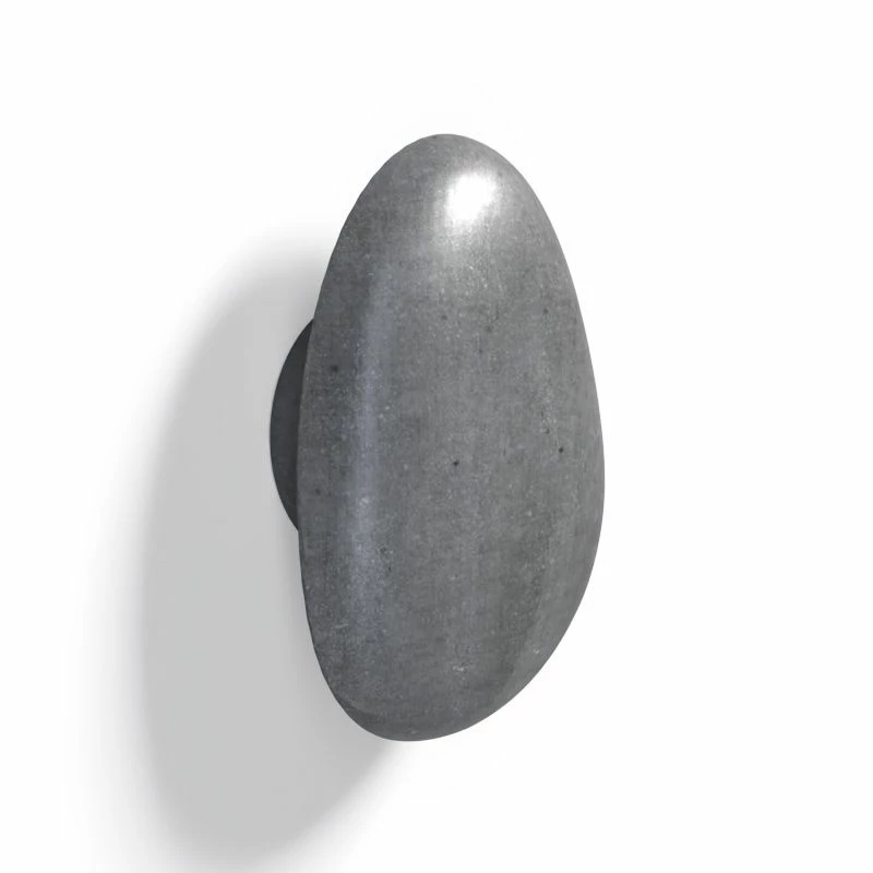 Patère Murale Galet, Finition Gris Béton, T15 3 Patère Murale Galet, Finition Gris Béton, T15