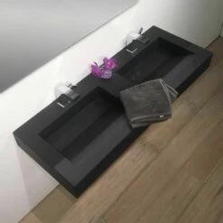 Pierre Pizarra, Plan Double Vasque Salle De Bain Suspendu 121x46 Cm -Produits De Salle De Bain Soldes 2024 plan double vasque salle de bain suspendu 121x46 cm pierre pizarra 2