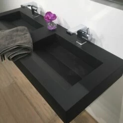 Pierre Pizarra, Plan Double Vasque Salle De Bain Suspendu 121x46 Cm -Produits De Salle De Bain Soldes 2024 plan double vasque salle de bain suspendu 121x46 cm pierre pizarra 3