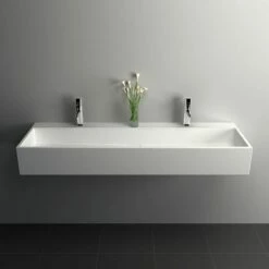 Plan Vasque Salle De Bain Suspendu Mineral 120,5x40 Cm, Matière Composite -Produits De Salle De Bain Soldes 2024 plan vasque salle de bain suspendu 120x40 cm matiere composite mineral 2