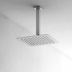 Pommeau De Douche Carré Qube, 2 Dimensions, Avec Bras De Douche Plafond 25cm -Produits De Salle De Bain Soldes 2024 pomme de douche qube 3 dimensions et bras plafond 25cm 3