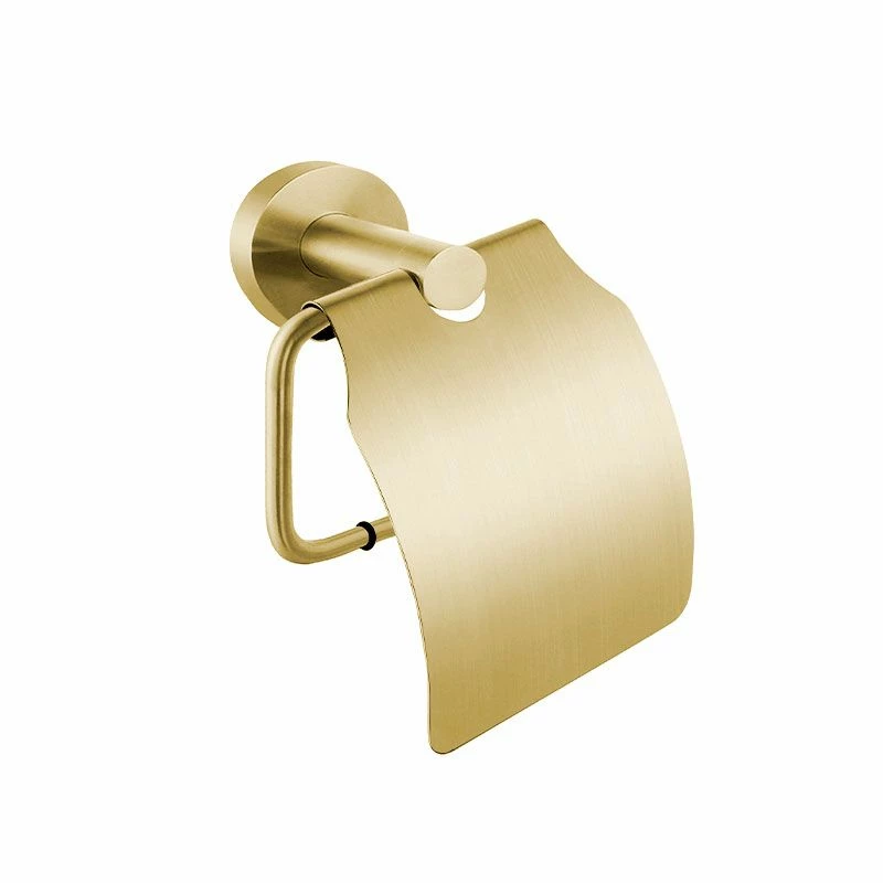 Porte-rouleau Avec Couvercle Doré Brossé, Châtelet 3 Porte-rouleau Avec Couvercle Doré Brossé, Châtelet