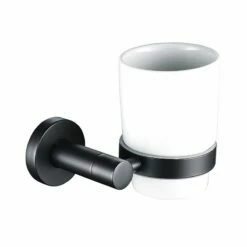 Porte Verre Mural Noir Mat, Roll