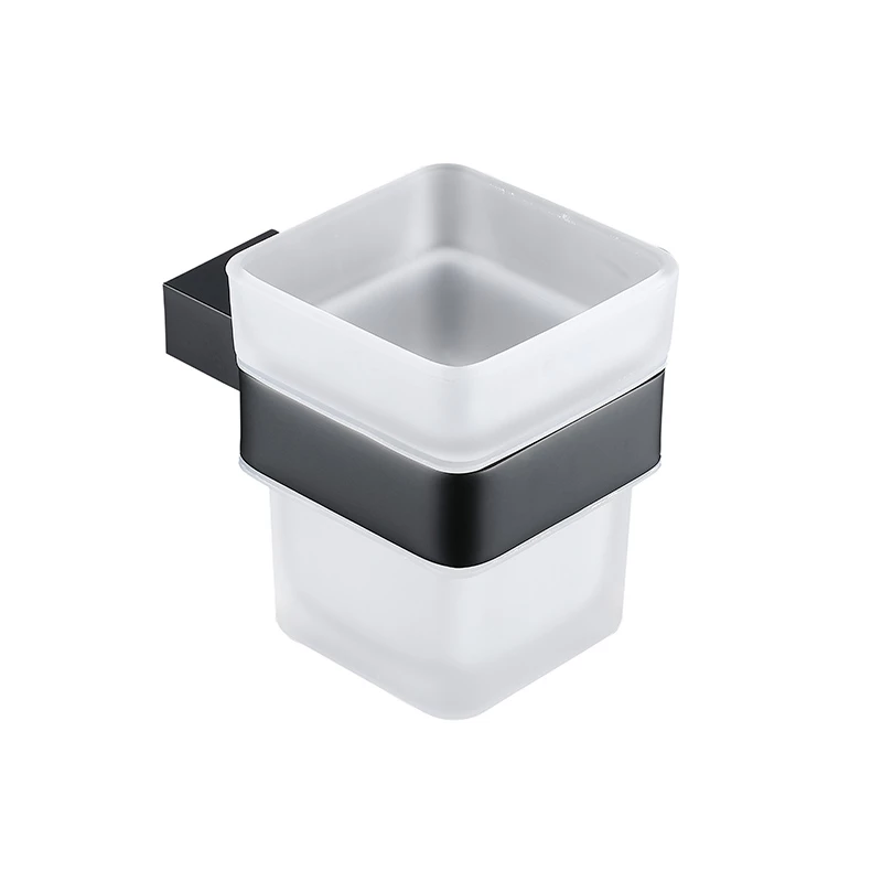 Porte-verre, Noir Mat, Qube 2 Porte-verre, Noir Mat, Qube