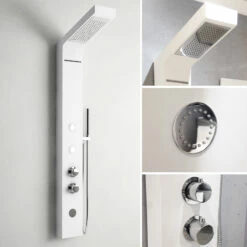 Quaro, Panneau De Douche Hydromassant, Thermostatique, Solid Surface -Produits De Salle De Bain Soldes 2024 quaro panneau de douche hydromassant thermostatique solid surface 1