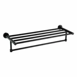 Rack Porte Serviettes Noir Mat 60 Cm, Roll
