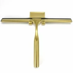 Raclette Essuie Vitre Châtelet Avec Support Mural, Doré Brossé