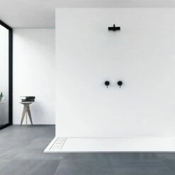 Receveur De Douche 100x120, 140, 160 Ou 200 Cm. Grille Blanche, Composite Blanc, Jungle -Produits De Salle De Bain Soldes 2024 receveur de douche 120 140 160 ou 200 cm largeur 100 cm grille blanche composite blanc jungle 4