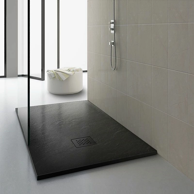 Receveur De Douche 100x120, 140, 160 Ou 200 Cm. Grille Noire, Composite Noir, Fjord 7 Receveur De Douche 100x120, 140, 160 Ou 200 Cm. Grille Noire, Composite Noir, Fjord – Image 5