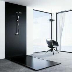 Receveur De Douche 100x120, 140, 160 Ou 200 Cm. Grille Noire, Composite Noir, Jungle -Produits De Salle De Bain Soldes 2024 receveur de douche 120 140 160 ou 200 cm largeur 100 cm grille noire composite noir jungle 4