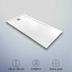 Receveur De Douche 70x150, 160 Ou 170 Cm, Acrylique, Bora