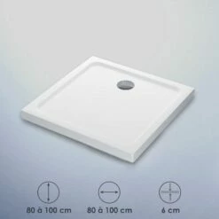 Receveur De Douche 80x80, 90x90 Ou 100x100 Cm, Acrylique, Bora