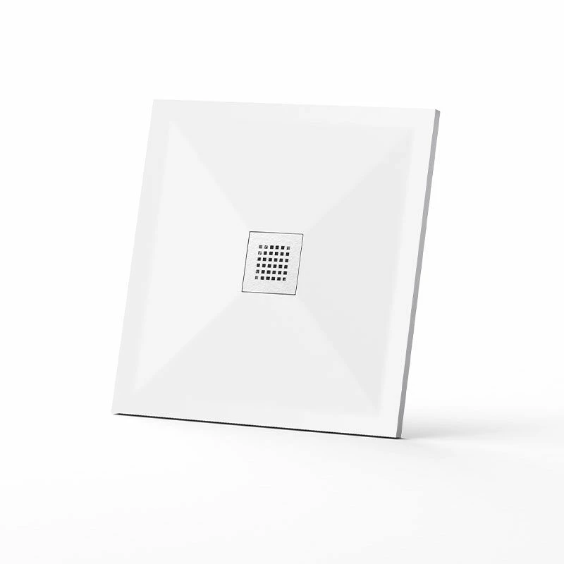 Receveur De Douche Carré 70, 80, 90 Ou 100 Cm. Grille Blanche, Solid Surface Blanc, Toscane 4 Receveur De Douche Carré 70, 80, 90 Ou 100 Cm. Grille Blanche, Solid Surface Blanc, Toscane – Image 2