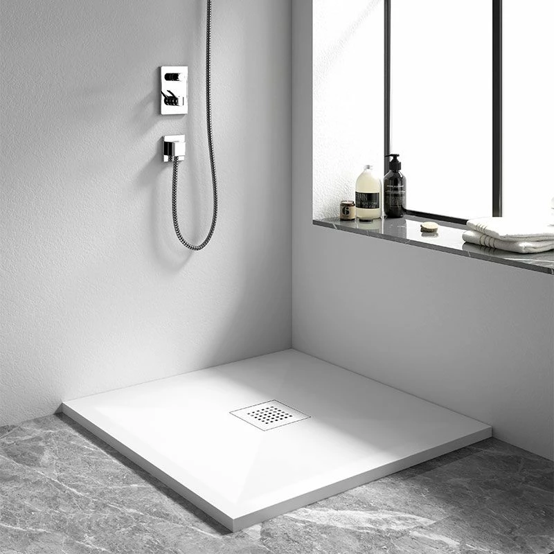 Receveur De Douche Carré 70, 80, 90 Ou 100 Cm. Grille Blanche, Solid Surface Blanc, Toscane 6 Receveur De Douche Carré 70, 80, 90 Ou 100 Cm. Grille Blanche, Solid Surface Blanc, Toscane – Image 4