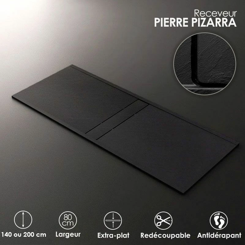 Receveur De Douche, Pierre Pizarra, 80x140 Ou 200 Cm, Apolo Central 10 Receveur De Douche, Pierre Pizarra, 80x140 Ou 200 Cm, Apolo Central – Image 8