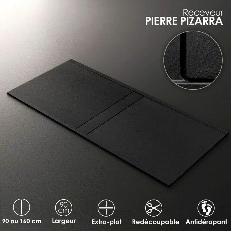 Receveur De Douche, Pierre Pizarra, 90x90 Ou 160x90 Cm, Apolo Central 10 Receveur De Douche, Pierre Pizarra, 90x90 Ou 160x90 Cm, Apolo Central – Image 8