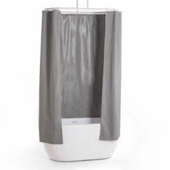 Rideau De Douche 150, 200 Ou 300 X 200 Cm, Lin Taupe, Lino