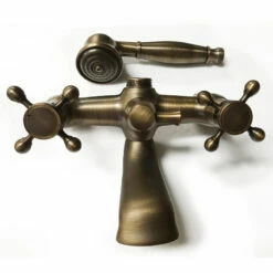 Robinet Mélangeur Bain Mural Avec Douchette, Bronze, Antic -Produits De Salle De Bain Soldes 2024 robinet melangeur bain mural avec douchette bronze antic 2