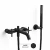 Robinet Mélangeur De Baignoire Mural Et Douchette, Noir Brossé, Cross II -Produits De Salle De Bain Soldes 2024 robinet melangeur de baignoire mural et douchette noir brosse cross ii