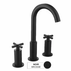 Robinet Mélangeur Lavabo 3 Trous, Noir Brossé, Cross II 5 Robinet Mélangeur Lavabo 3 Trous, Noir Brossé, Cross II -Produits De Salle De Bain Soldes 2024 robinet melangeur lavabo 3 trous noir brosse cross ii 1