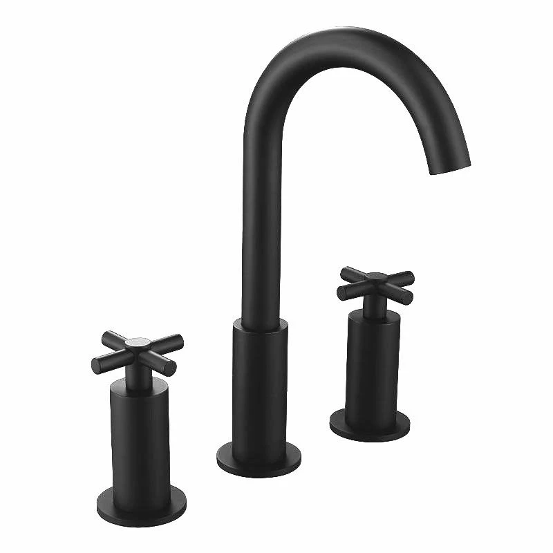 Robinet Mélangeur Lavabo 3 Trous, Noir Brossé, Cross II 3 Robinet Mélangeur Lavabo 3 Trous, Noir Brossé, Cross II